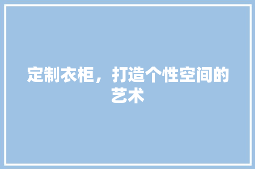 定制衣柜，打造个性空间的艺术 现代风格装饰