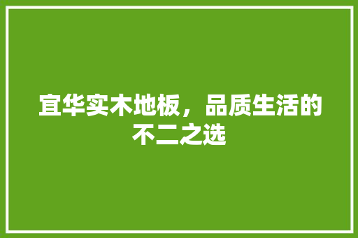 宜华实木地板，品质生活的不二之选