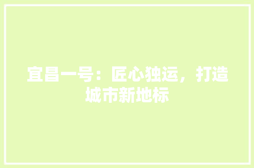 宜昌一号：匠心独运，打造城市新地标 现代风格装饰