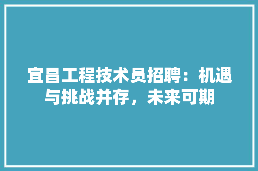 宜昌工程技术员招聘：机遇与挑战并存，未来可期 现代风格装饰