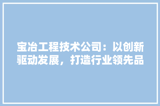 宝冶工程技术公司：以创新驱动发展，打造行业领先品牌 现代风格装饰
