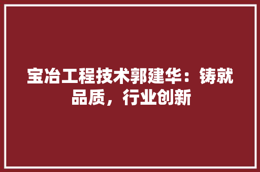 宝冶工程技术郭建华：铸就品质，行业创新 现代风格装饰