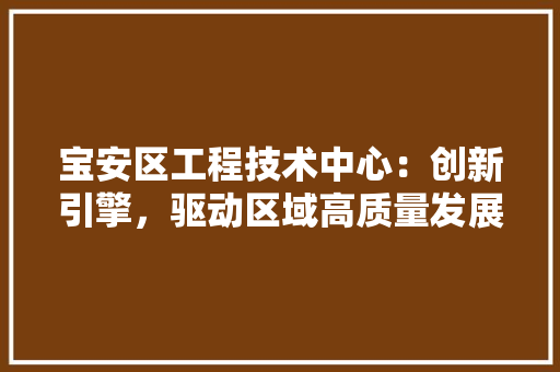 宝安区工程技术中心：创新引擎，驱动区域高质量发展 现代风格装饰