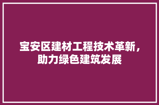 宝安区建材工程技术革新，助力绿色建筑发展 现代风格装饰