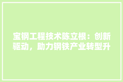 宝钢工程技术陈立根：创新驱动，助力钢铁产业转型升级 现代风格装饰