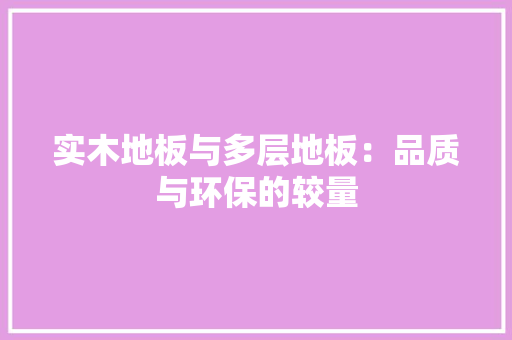 实木地板与多层地板：品质与环保的较量 现代风格装饰