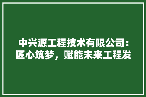 中兴源工程技术有限公司：匠心筑梦，赋能未来工程发展 家居装修