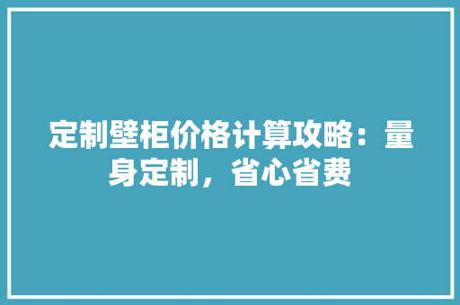 定制壁柜价格计算攻略：量身定制，省心省费 现代风格装饰