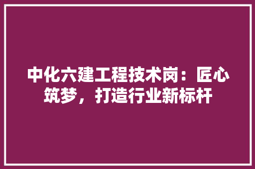 中化六建工程技术岗：匠心筑梦，打造行业新标杆
