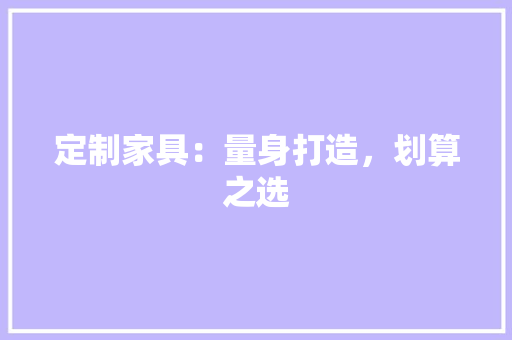 定制家具：量身打造，划算之选 现代风格装饰
