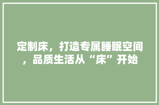定制床，打造专属睡眠空间，品质生活从“床”开始 现代风格装饰
