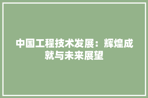 中国工程技术发展：辉煌成就与未来展望 家居装修