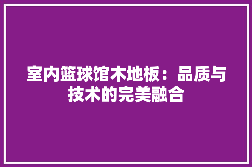 室内篮球馆木地板：品质与技术的完美融合 现代风格装饰