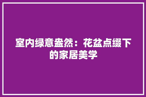 室内绿意盎然：花盆点缀下的家居美学 现代风格装饰