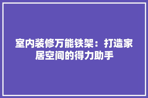 室内装修万能铁架：打造家居空间的得力助手 现代风格装饰