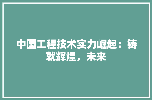中国工程技术实力崛起：铸就辉煌，未来 家居装修
