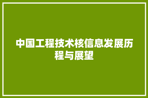中国工程技术核信息发展历程与展望 家居装修