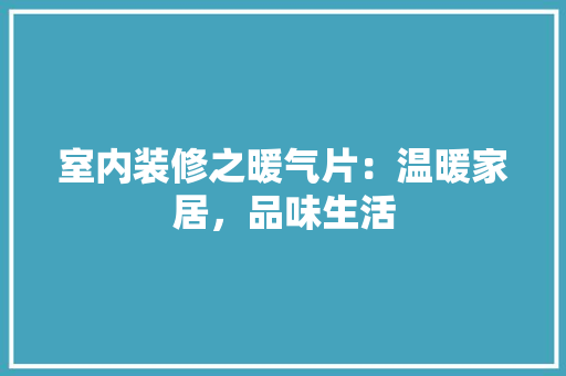 室内装修之暖气片：温暖家居，品味生活