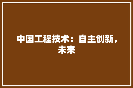中国工程技术：自主创新，未来 家居装修