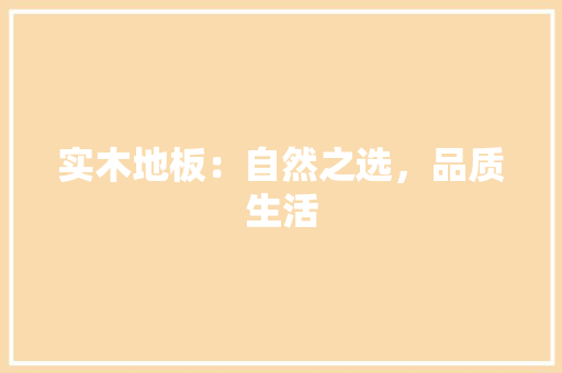 实木地板：自然之选，品质生活 现代风格装饰