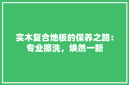 实木复合地板的保养之路：专业擦洗，焕然一新