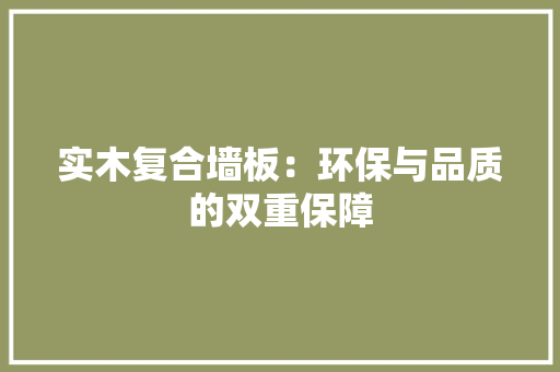 实木复合墙板：环保与品质的双重保障 现代风格装饰
