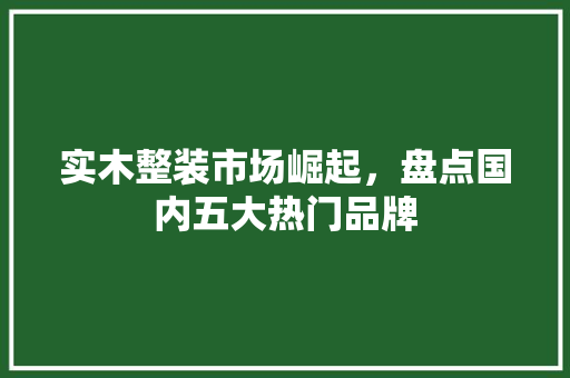 实木整装市场崛起，盘点国内五大热门品牌 现代风格装饰