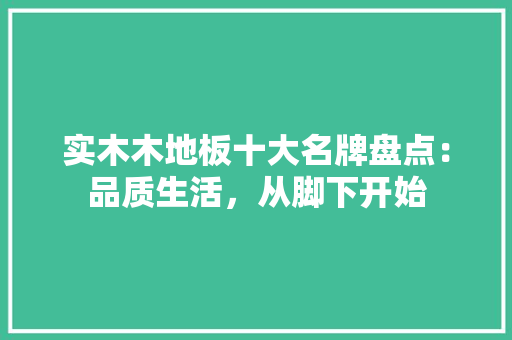 实木木地板十大名牌盘点：品质生活，从脚下开始 现代风格装饰