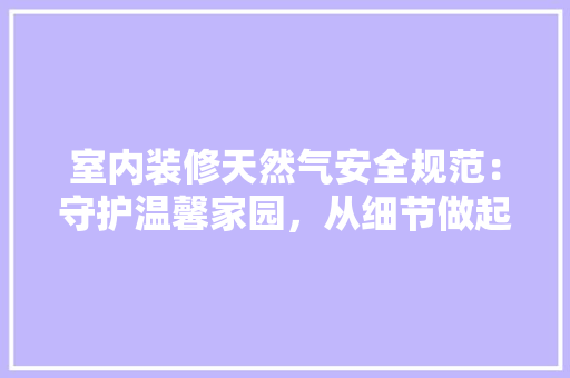 室内装修天然气安全规范：守护温馨家园，从细节做起 现代风格装饰