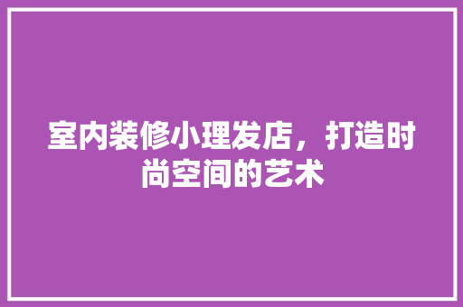 室内装修小理发店，打造时尚空间的艺术 现代风格装饰