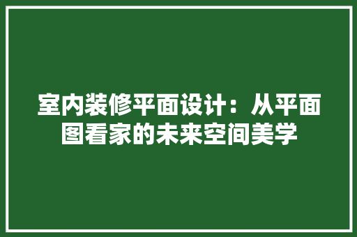 室内装修平面设计：从平面图看家的未来空间美学 现代风格装饰