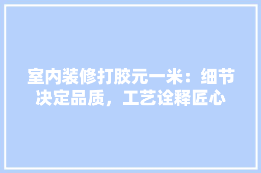 室内装修打胶元一米：细节决定品质，工艺诠释匠心 现代风格装饰