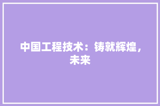 中国工程技术：铸就辉煌，未来 家居装修