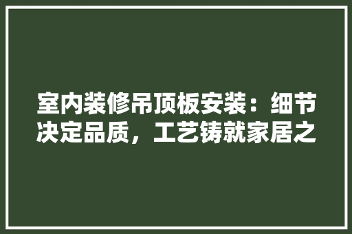 室内装修吊顶板安装：细节决定品质，工艺铸就家居之美