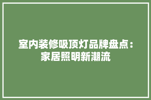 室内装修吸顶灯品牌盘点：家居照明新潮流 现代风格装饰