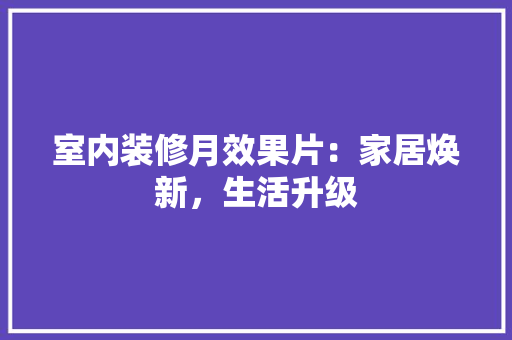 室内装修月效果片：家居焕新，生活升级 现代风格装饰