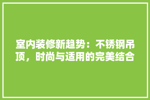 室内装修新趋势：不锈钢吊顶，时尚与适用的完美结合 现代风格装饰