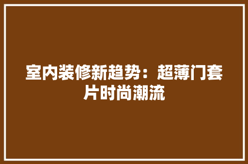 室内装修新趋势：超薄门套片时尚潮流
