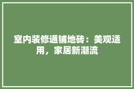 室内装修通铺地砖：美观适用，家居新潮流