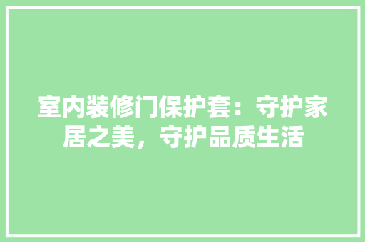 室内装修门保护套：守护家居之美，守护品质生活 现代风格装饰