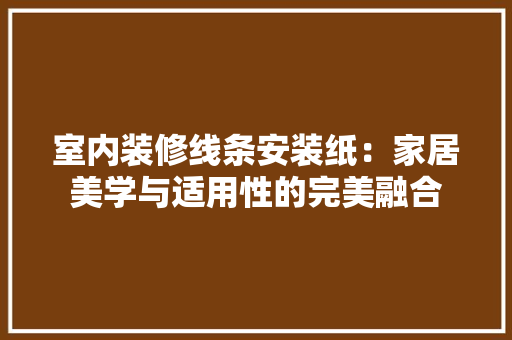 室内装修线条安装纸：家居美学与适用性的完美融合 现代风格装饰