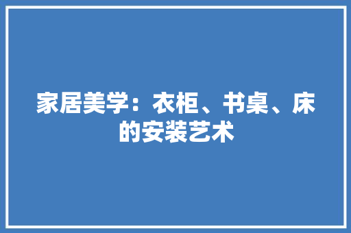 家居美学：衣柜、书桌、床的安装艺术