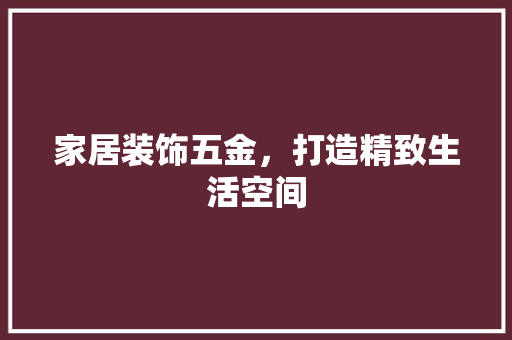 家居装饰五金，打造精致生活空间 现代风格装饰
