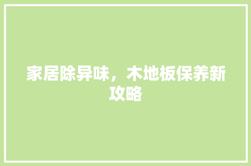 家居除异味，木地板保养新攻略 现代风格装饰