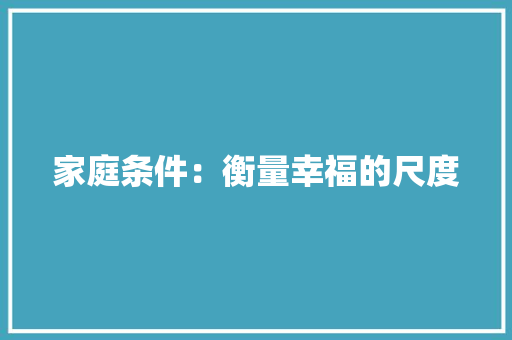 家庭条件：衡量幸福的尺度 现代风格装饰