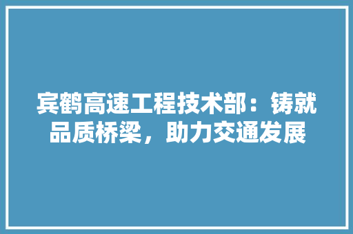 宾鹤高速工程技术部：铸就品质桥梁，助力交通发展 现代风格装饰