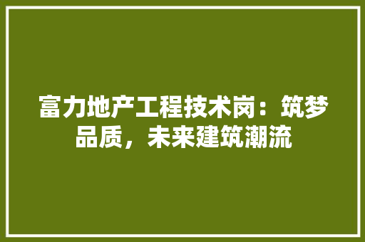富力地产工程技术岗：筑梦品质，未来建筑潮流 现代风格装饰