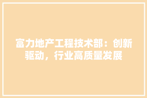 富力地产工程技术部：创新驱动，行业高质量发展 现代风格装饰