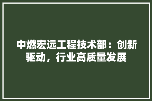 中燃宏远工程技术部：创新驱动，行业高质量发展 家居装修