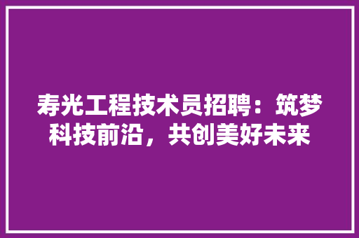 寿光工程技术员招聘：筑梦科技前沿，共创美好未来 现代风格装饰